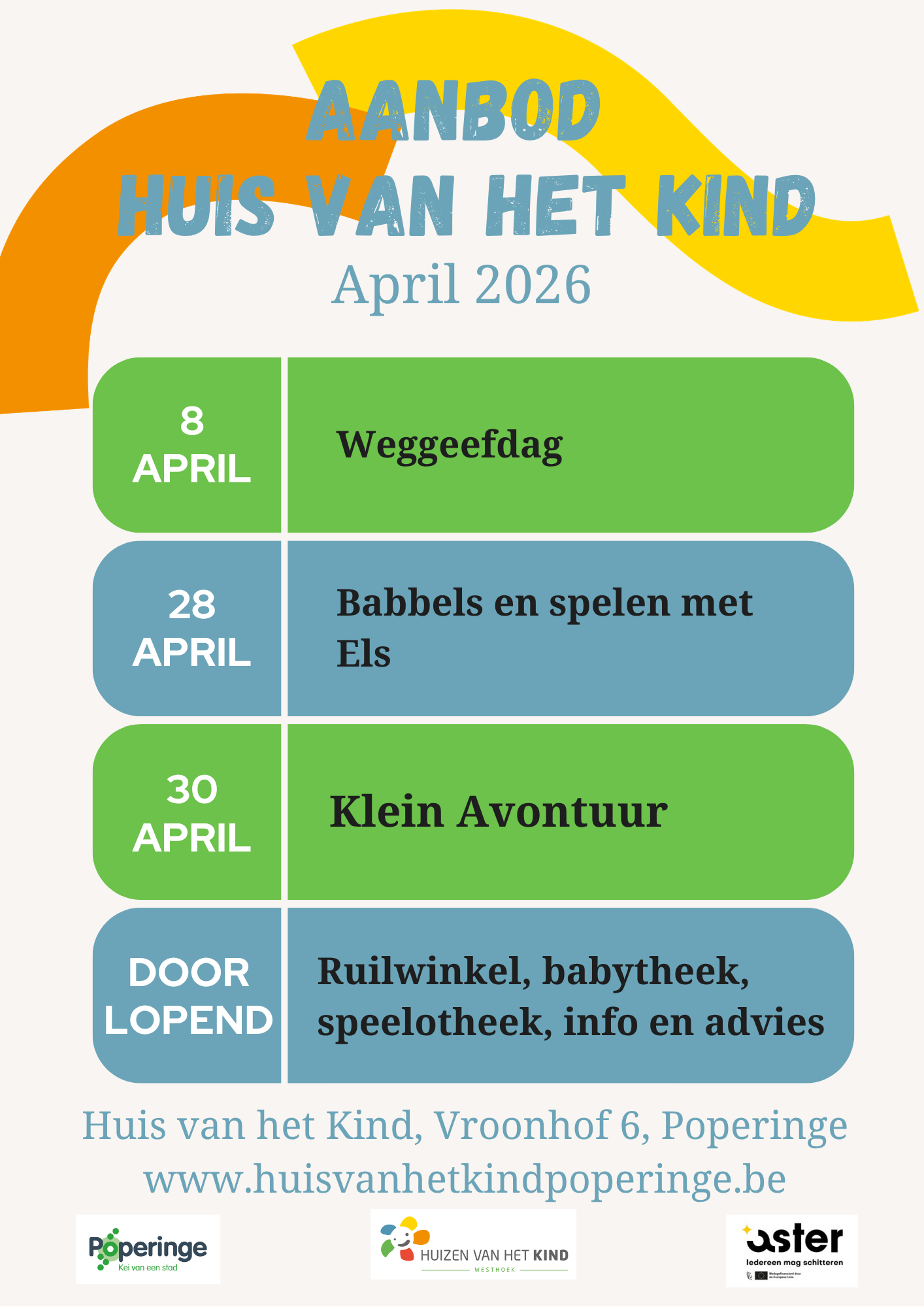 Aanbod Huis van het Kind april